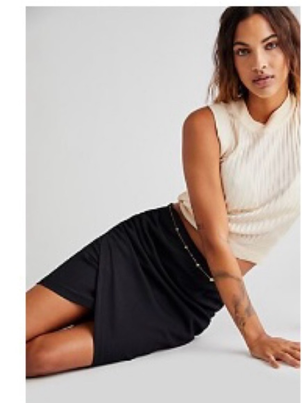 Free People Angie Wrap Skirt - Black
